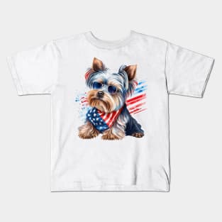 4th of July Yorkshire Terrier #2 Kids T-Shirt